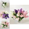 Lifelike 5 Heads Artificial Hyacinth Fake Silk Flowers Bouquet Ideal For Party Decorations