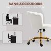 Velvet Office Chair Petal Backrest Vanity Chair Adjustable Height 69 X 64 X 80 90 Cm White