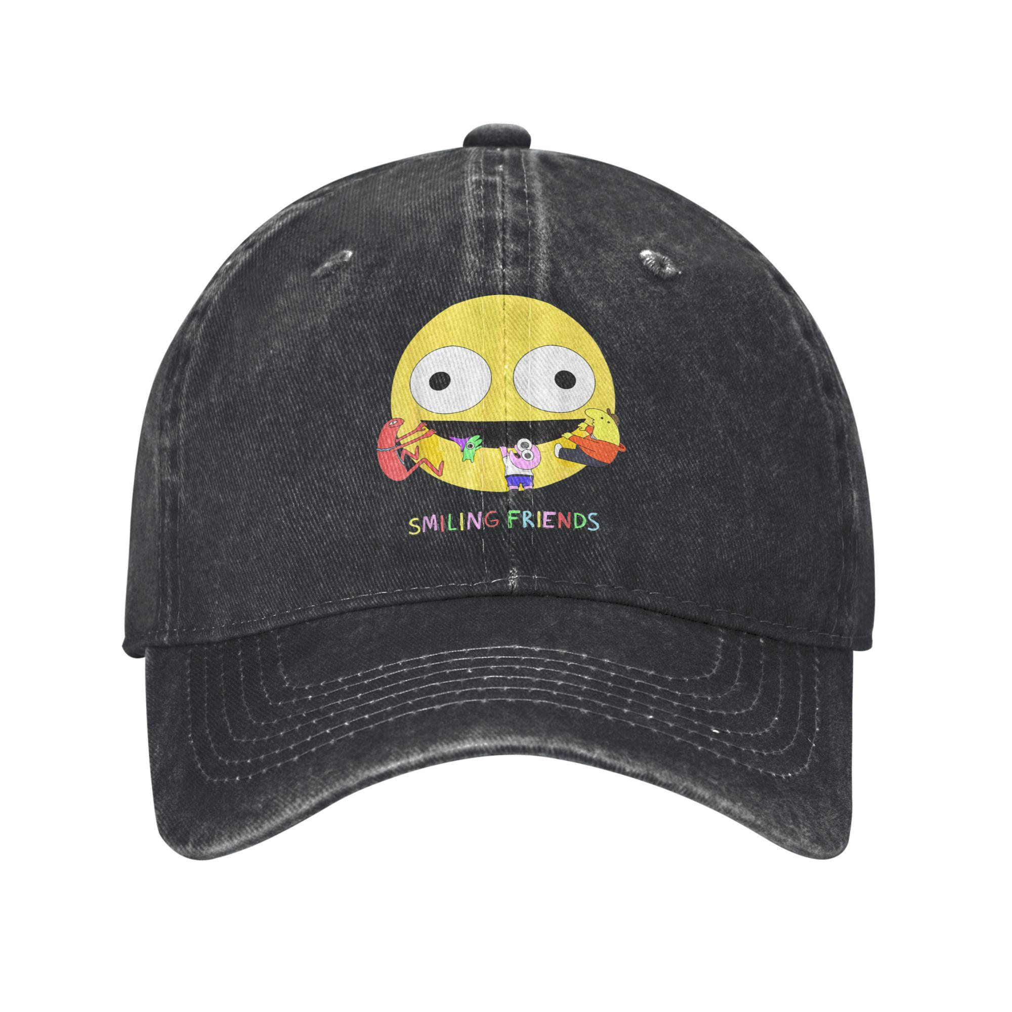 

Washed Baseball Cap Smiling Friends Summer Hip Hop Hats For Unisex Unisex Streetwear Running Hippie Sun Snapback Cap One Size