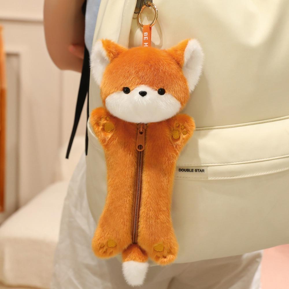 Soft Plush Plush Pencil Case Cartoon Cosmetic Bag Multi Function Storage Bag Office Stationery