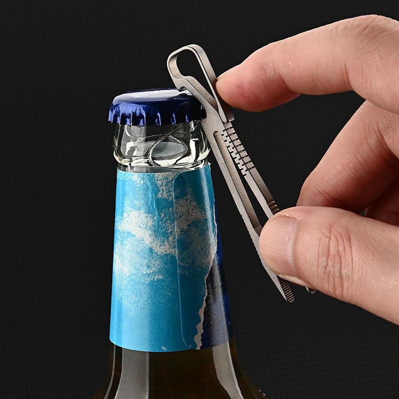 2025 NEW TC4 Titanium Steel Tweezers Multifunction With Corkscrew CNC Machining Clips Keychain Pendant Tool Outdoor EDC Gadget