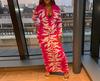 2025 Autumn/Winter Women's Bodycon Lapel Button-Down Printed Long Dress