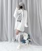 WEGO Whinny Rebellious Dark Rabbit Big Pullover Long Sleeve Size White Top, T-Shirt, Cute, Girly, Subculture, Women's, F,