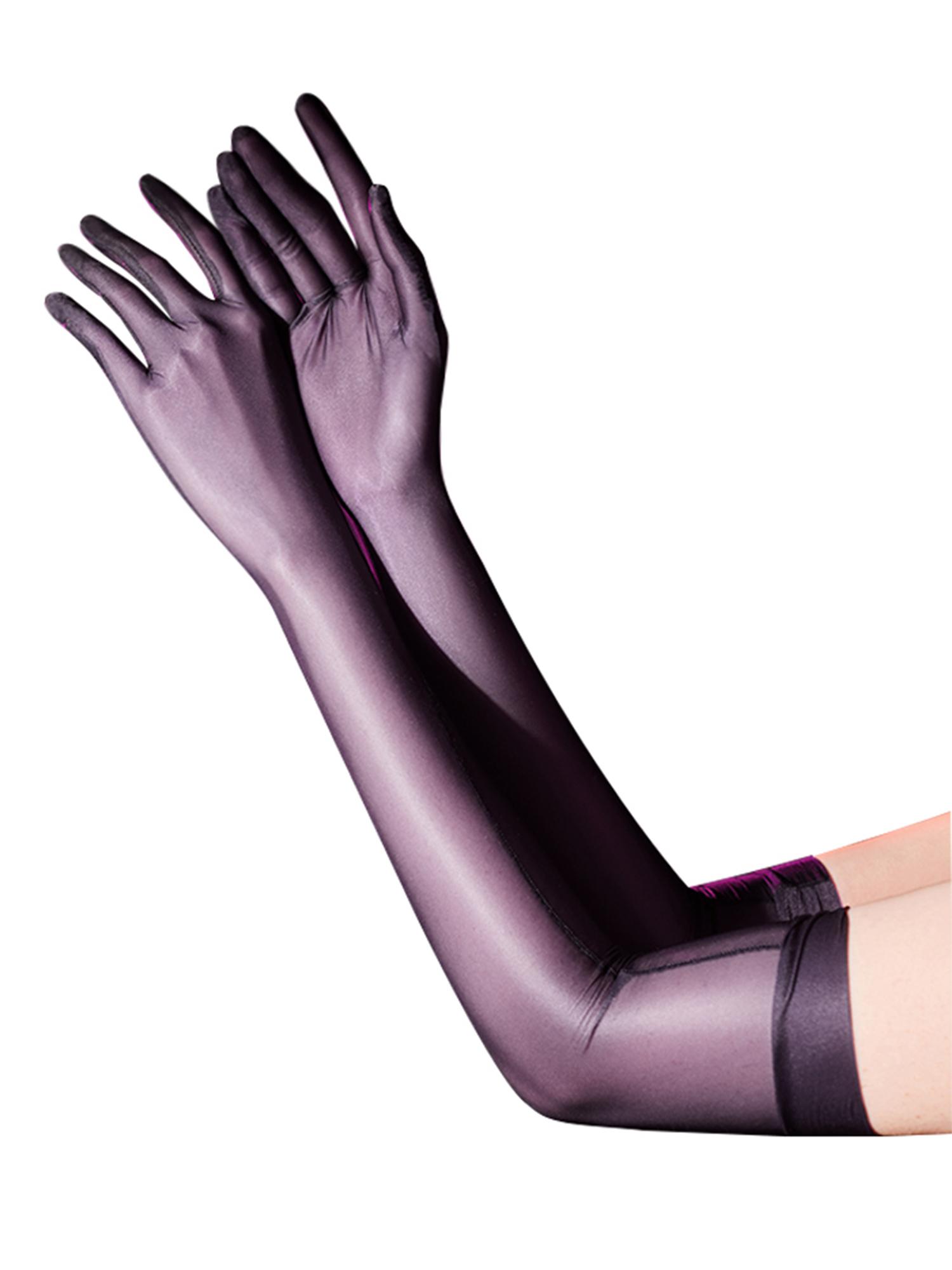 

Оперные перчатки до локтя, 1 пара глянцевых шелковистых перчаток, женские вечерние костюмы, аксессуары M темно-серого