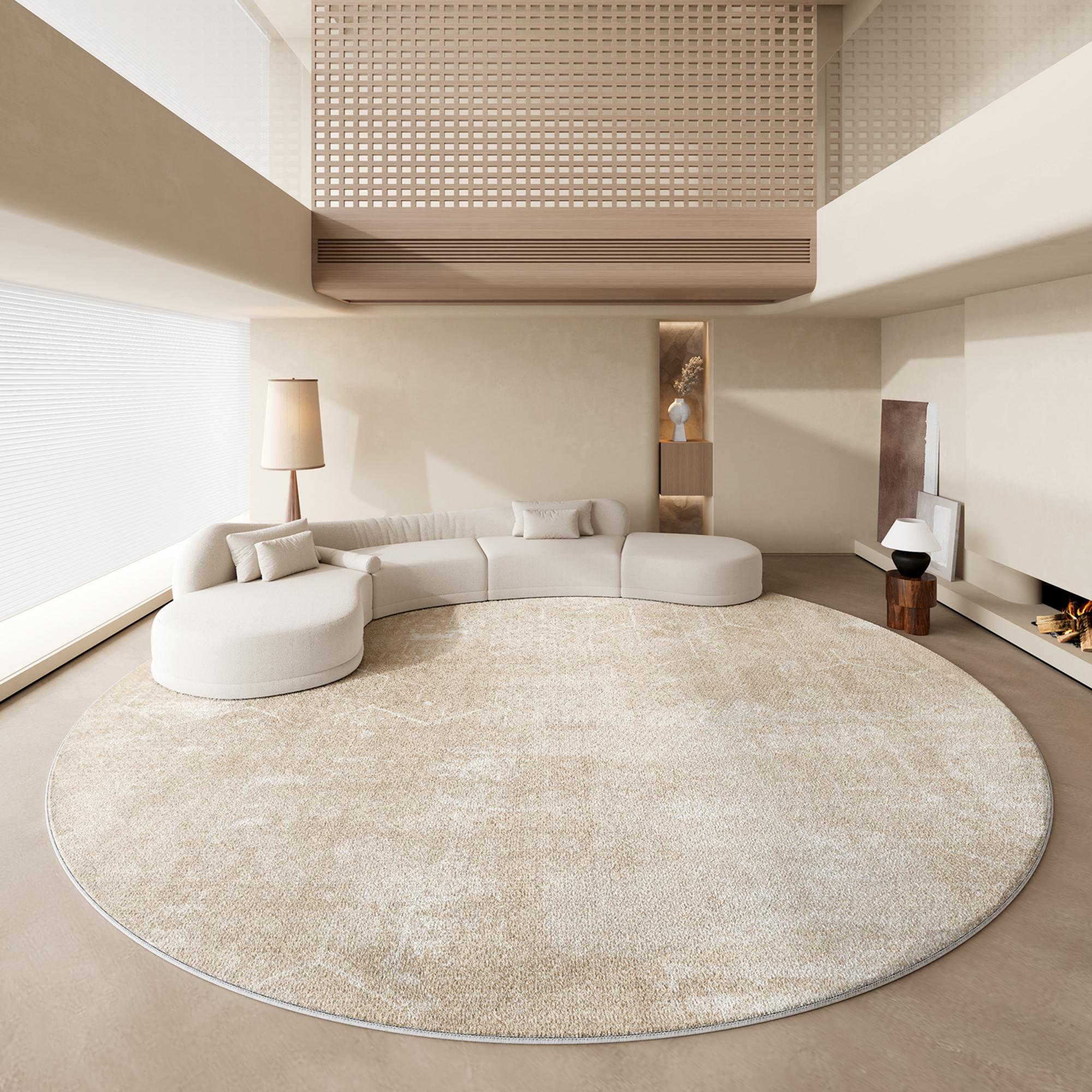 

Ковры кремового стиля для спальни, пушистый мягкий прикроватный коврик, легкая роскошь, украшение гостиной, круглый ковер, домашний толстый плюшевый коврик для пола 80x80CM