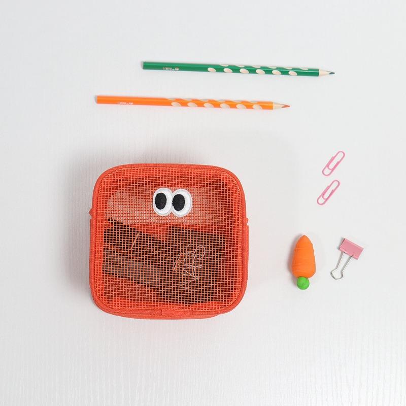 Hollow Sand Mesh Cosmetic Bag Desktop Finishing Storage Data Cable Cleaning Supplies Storage Bag Large-capacity Breathable Storage