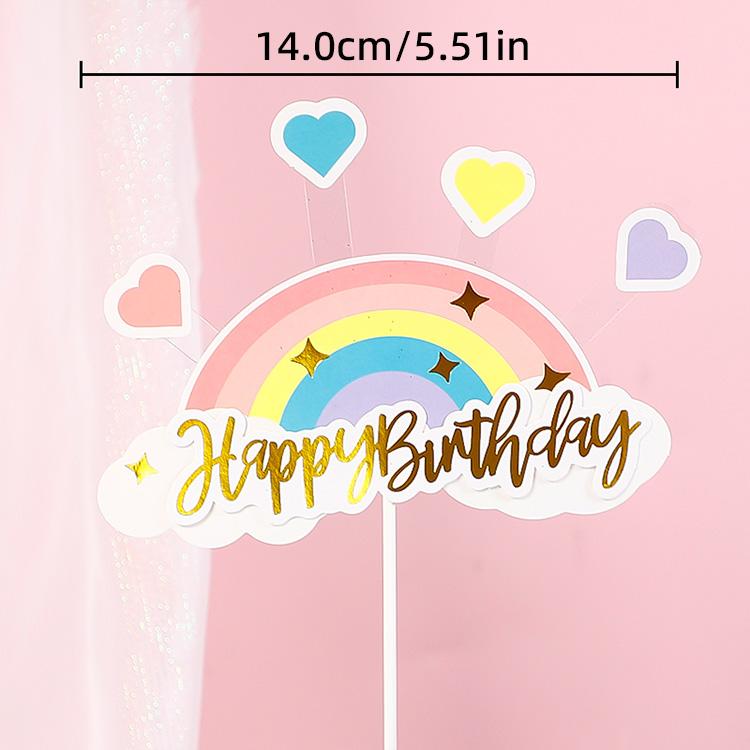 Rainbow Cake Topper Unicorn Birthday Party Decoration Kids Toddlers Birthday Party Happy Birthday Colorfu Rainbow Theme Supplies