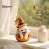 Holiday Party Prank Trinket Ghost Pumpkin Figurine, Cute Sad Leaning on Desk Decorative Resin Craft Decor, Spooky Halloween Decoration for Home Table