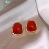 Elegant Red Cat's Eye Stud Earrings: 2024 Stylish & Versatile Light Luxury Design