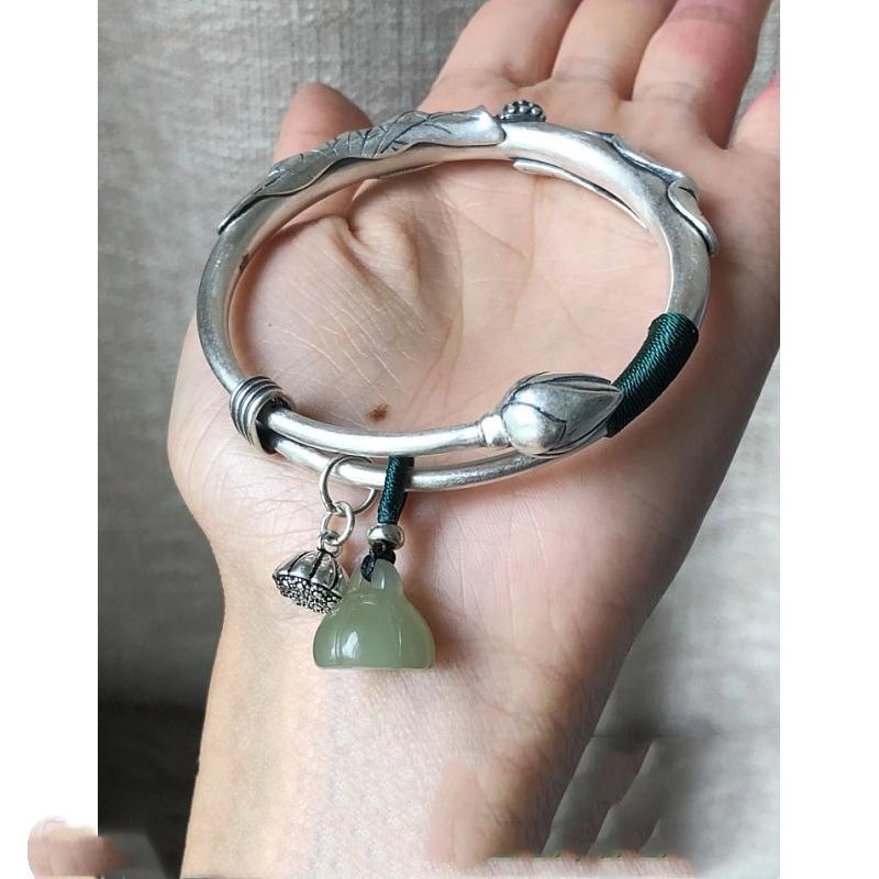 Lotus, Lotus, Retro Ethnic Style, Honey Wax, Ancient Method, Push Pull Bracelet