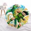 1pc Brother Hood & Gon Freecss: Automatic Opening/Closing Outdoor Umbrella with Portable 3-Fold Design, 8-Bone Iron Frame - Outdoor for Anime Fan