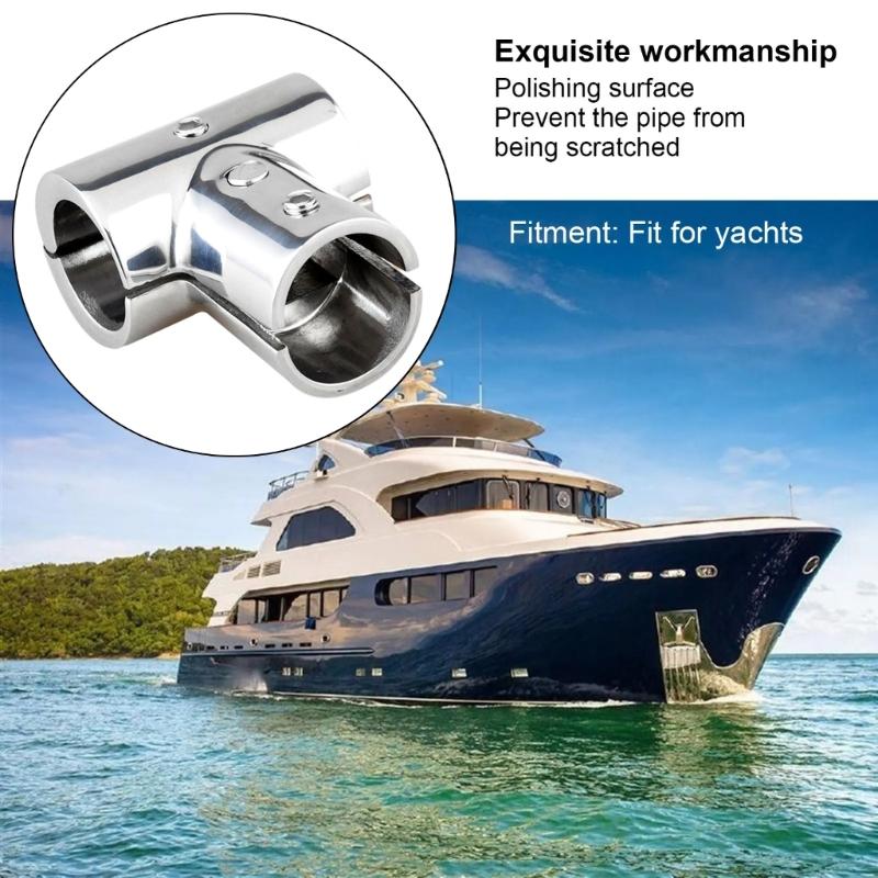 Marine Handrail T Fitting Steel 90 Degree Connector Steel Handrail Tees Joint Boating Accessory 90 Degree Tube Connector