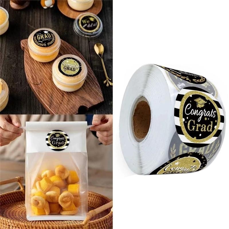 500 Pcs Round Graduation Sticker Congrats Grads Labels Graduation Caps Sticker Party Supplies