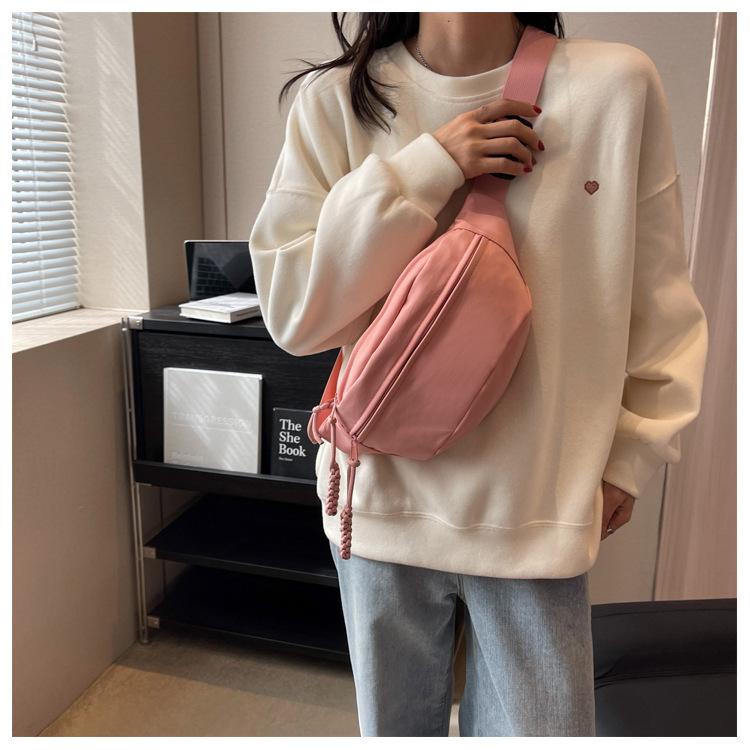 Crossbody Breast Bag Canvas Casual Bag Women's New Trendy Summer Sports Niche Versatile Ins Fanny Bag Women's Bag