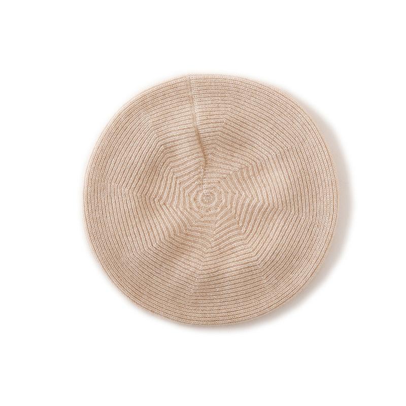 Cashmere Autumn and Winter New Women's High End Solid Color Lazy Style Thickened Warm Fashion Knitted Casual Beret