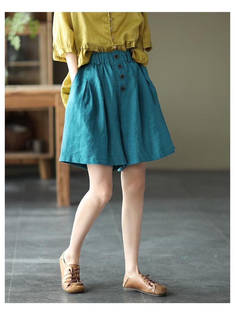 Women's High Waist A-Line Wide-Leg Summer Shorts - 2024 Trendy Slim Fit Casual Wear