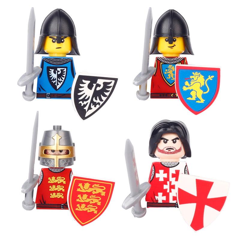 Medieval War Castle Militia American Civil War Soldiers Building Block Figure Soldier Weapon Infantry Knight Blacksmith Toy K147