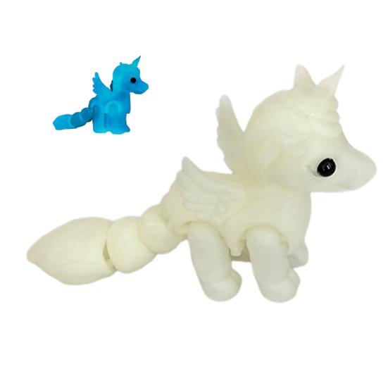 Ruchome stawy Figurka latającego konia Drukowana 3D Statuetka latającego kucyka Redukcja stresu Zabawka Fidget Edukacyjny Model zwierzęcia Ozdoba dekoracyjna na biurko