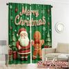 2D Flat Printing  JIT 2pcs   Curtains (Without Rod) Festive Cheer Fashionable Chic Curtains Machine Washable Fabric Curtains