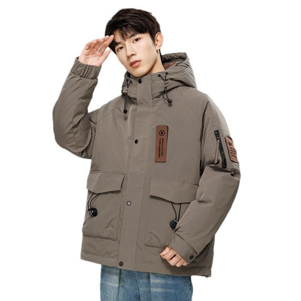 New Down Jacket Men's Trendy Brand Fashion Tooling Outdoor Mountain Jacket Loose Fashion Hooded Men's Jacket