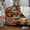 Motorcyclethemed Home Blanket Customize Your Names Comfortable Soft Lightweight Allseason Multipurpose Blanket For Picnics Sofas Offices Beds Living