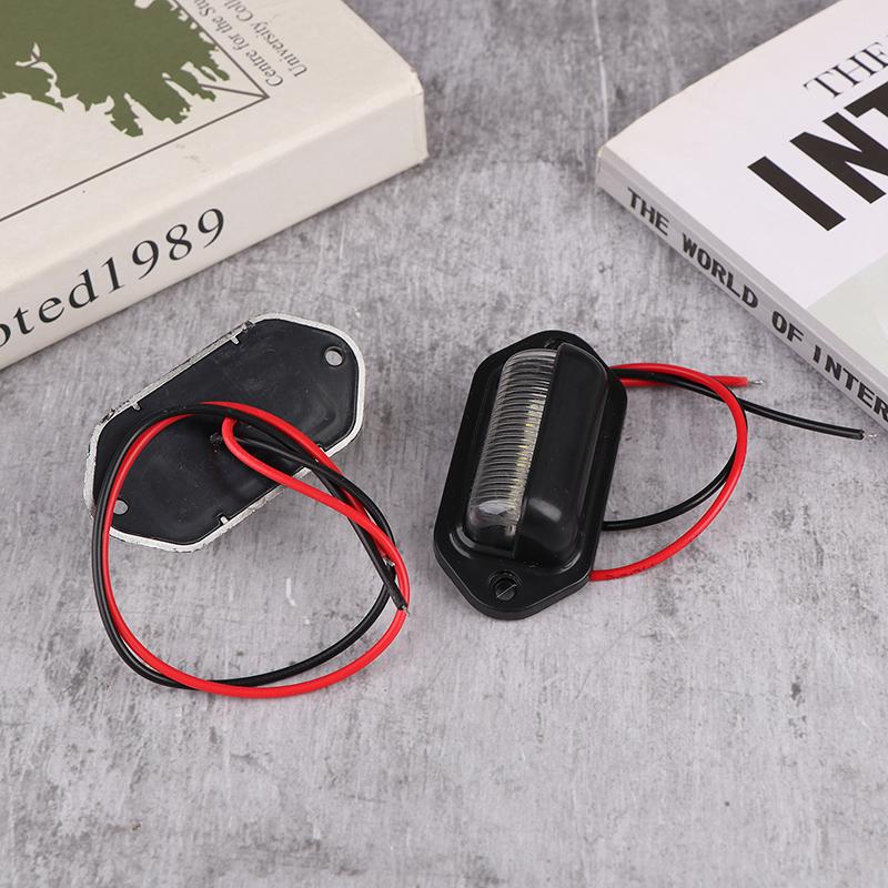 2Pcs 6Led Truck License Plate Light Car Truck Bus Trailer Tail Lamp Side Bulb 12-24V Motorcycle Signal Light Car Accessories