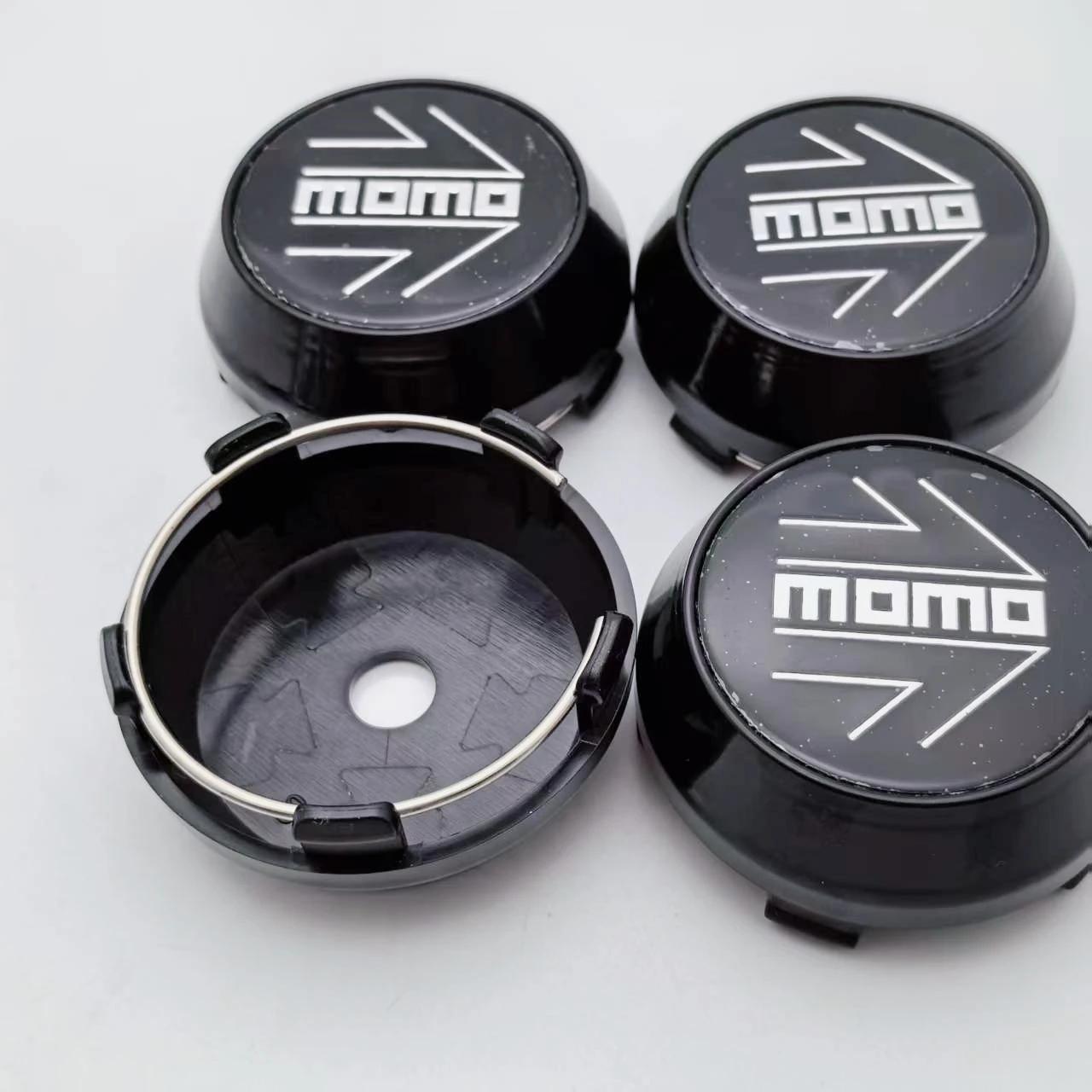 4pcs 60mm 64mm 65mm 68mm 69mm Car Wheel Center Caps With MOMO Emblem Logo Styling Accessories for MOMO Rim Hubcaps Cover Badge Black Silver MOMO&60mm