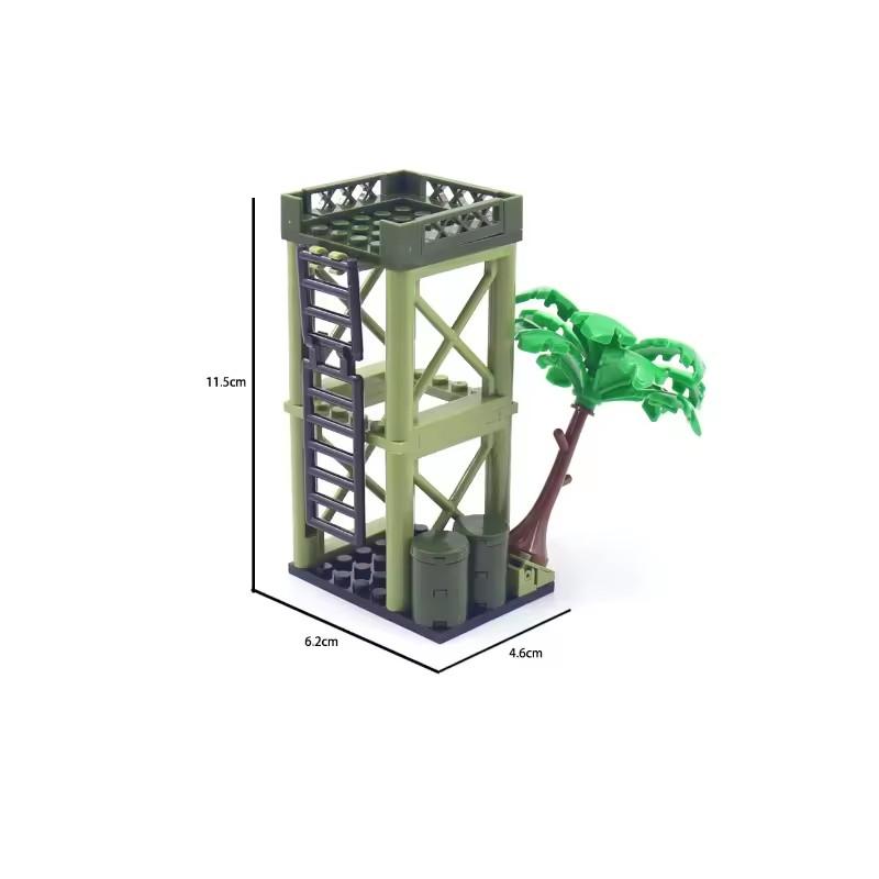 WWII Military Building Block Set Solider Figures Weapons Guns Gatlin M2 Heavy Machine Sentry Post Missile Launching Device MOC Toys  Playsets