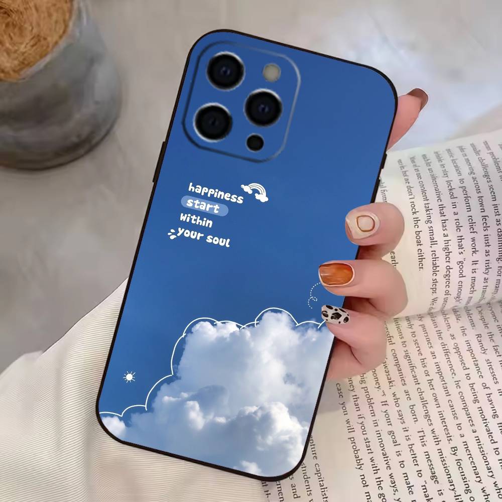 Simple Cloud Letters Pattern  Phone Case Silicone Soft For IPhone 17 16 15 14 13 12 11 X XR Plus Pro Max Plus
