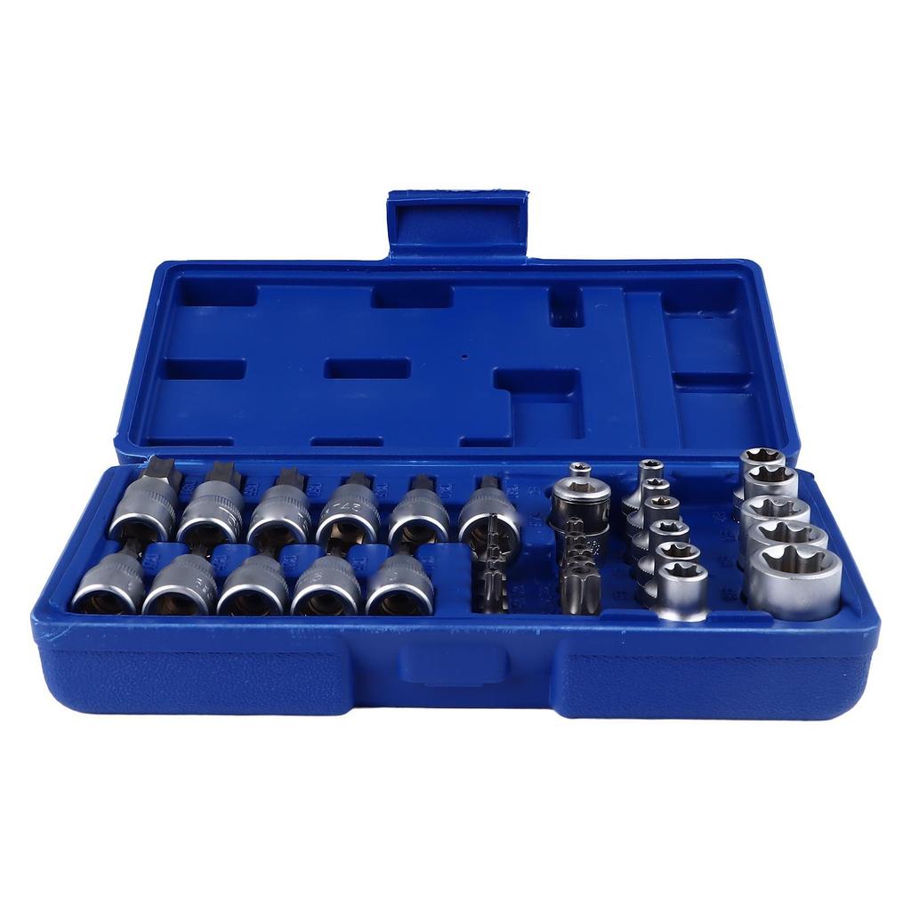 Set 34 Buc. Biți Șurubelniță Stea cu Soclu cu Cutie de Depozitare pentru Întreținere și Reparații Bicicletă Motocicletă Mașină