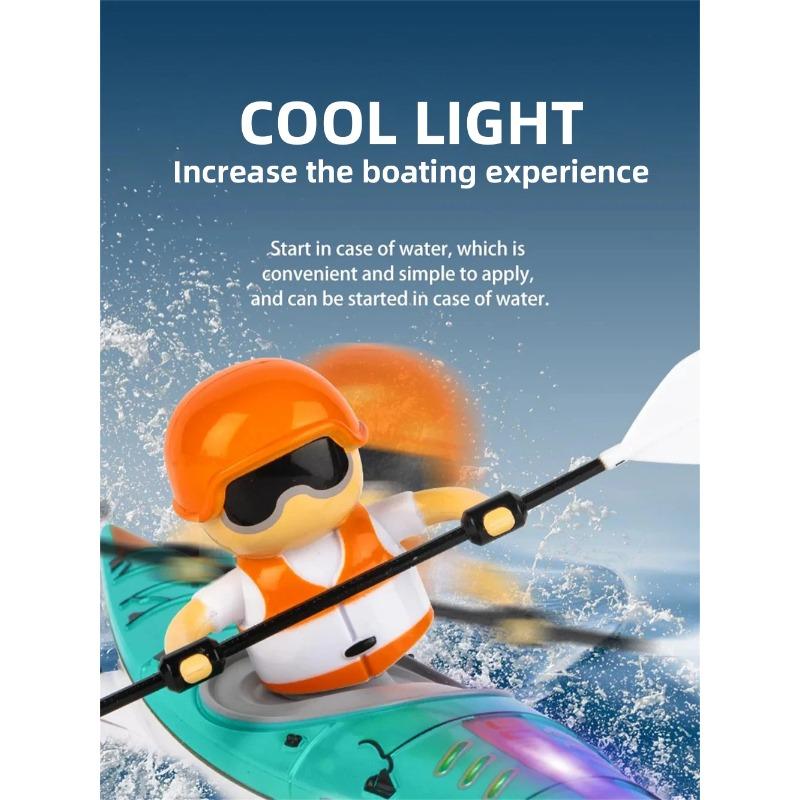 Rc Boat Kayak Racing Ship 2.4G Remote Control Rowing Boat Paddling Water Competition Games Summer Outdoor Toy for Boys Kids Gift