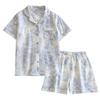 Damski letni zestaw piżamowy z czystej bawełny - Słodki, Przewiewny, Krótki rękaw i Szorty