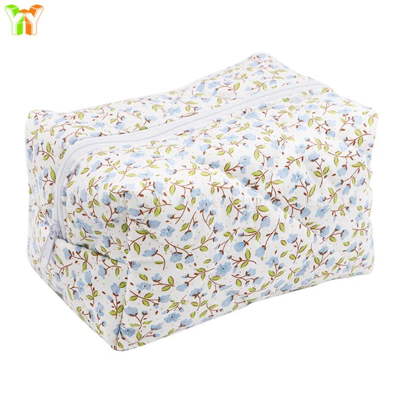 YY Handmade Cotton Makeup Bag for Women Aesthetic Girl for Toiletry Bag with Bow Detail National Style Handmade by Women