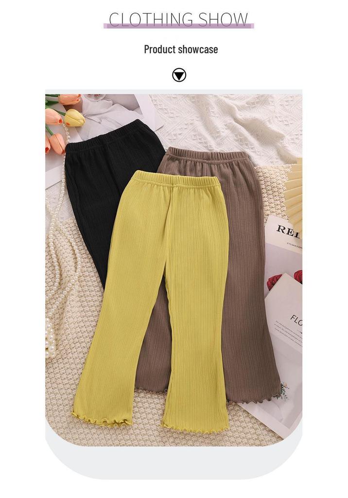 Girls' Summer Bell Bottoms: Stylish Princess-Style Casual Pants