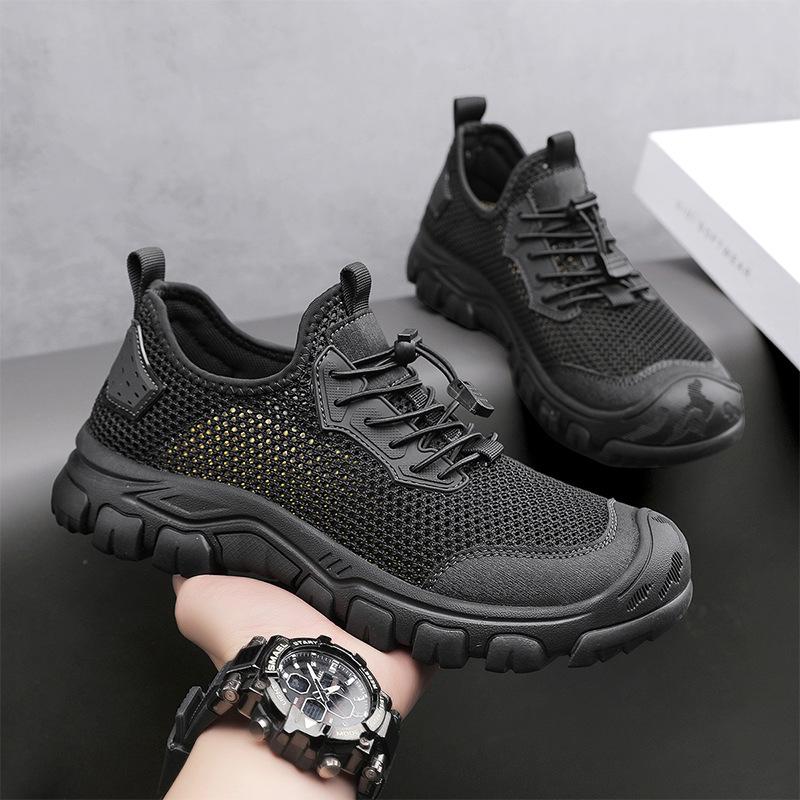 2025 men's shoes summer mesh shoes men's hollow breathable mesh shoes casual trendy shoes sandals wading beach shoes