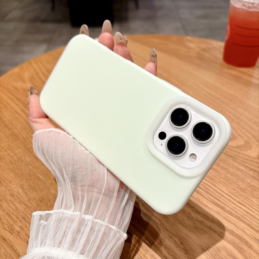 Applicable To IPhone 16 Jelly Liquid Silicone Mobile Phone Case Photo Button Apple 15 Solid Color Large Hole 14 Protective Cover