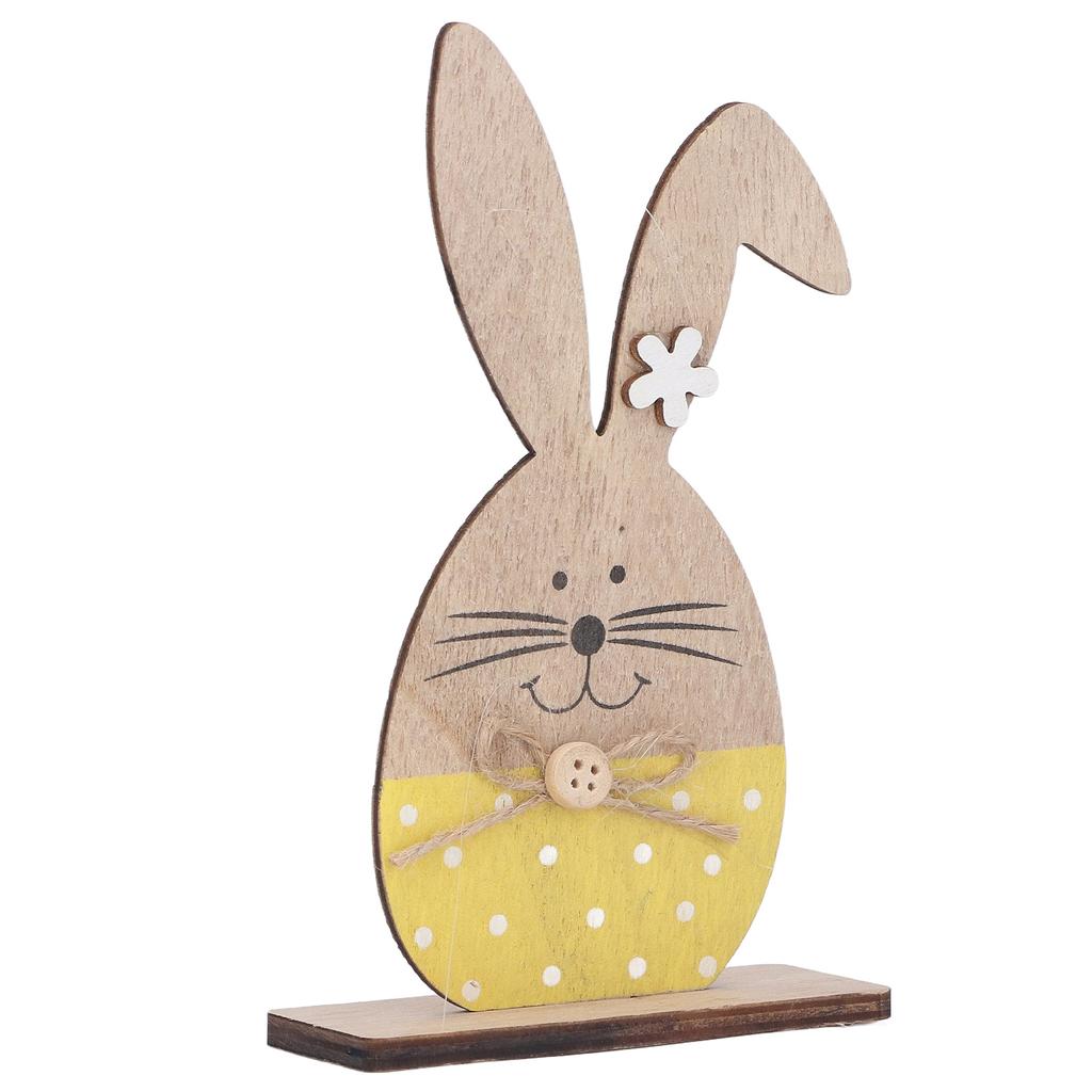 Wooden Rabbit Ornament Cute Nordic Style Desktop Bunny Decoration for Home Office Kindergarten