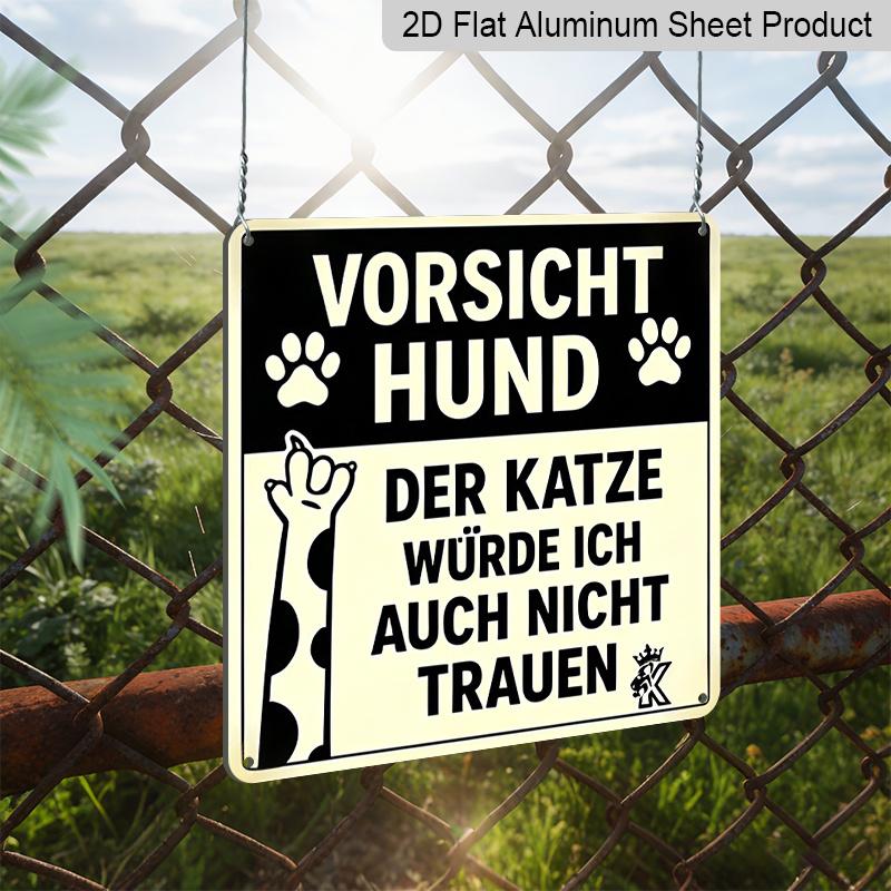 2D Flat -1pc, Vintage Metal Sign, Decorative Plaque and Ornament, Pet Humor Warning Theme, Pet Humor Style, Decor For, Garage, And, Gift for Dog and