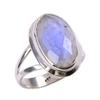 Natural Rainbow Moonstone Gemstone 925 Solid Sterling Silver Ring Size 6 M3F29