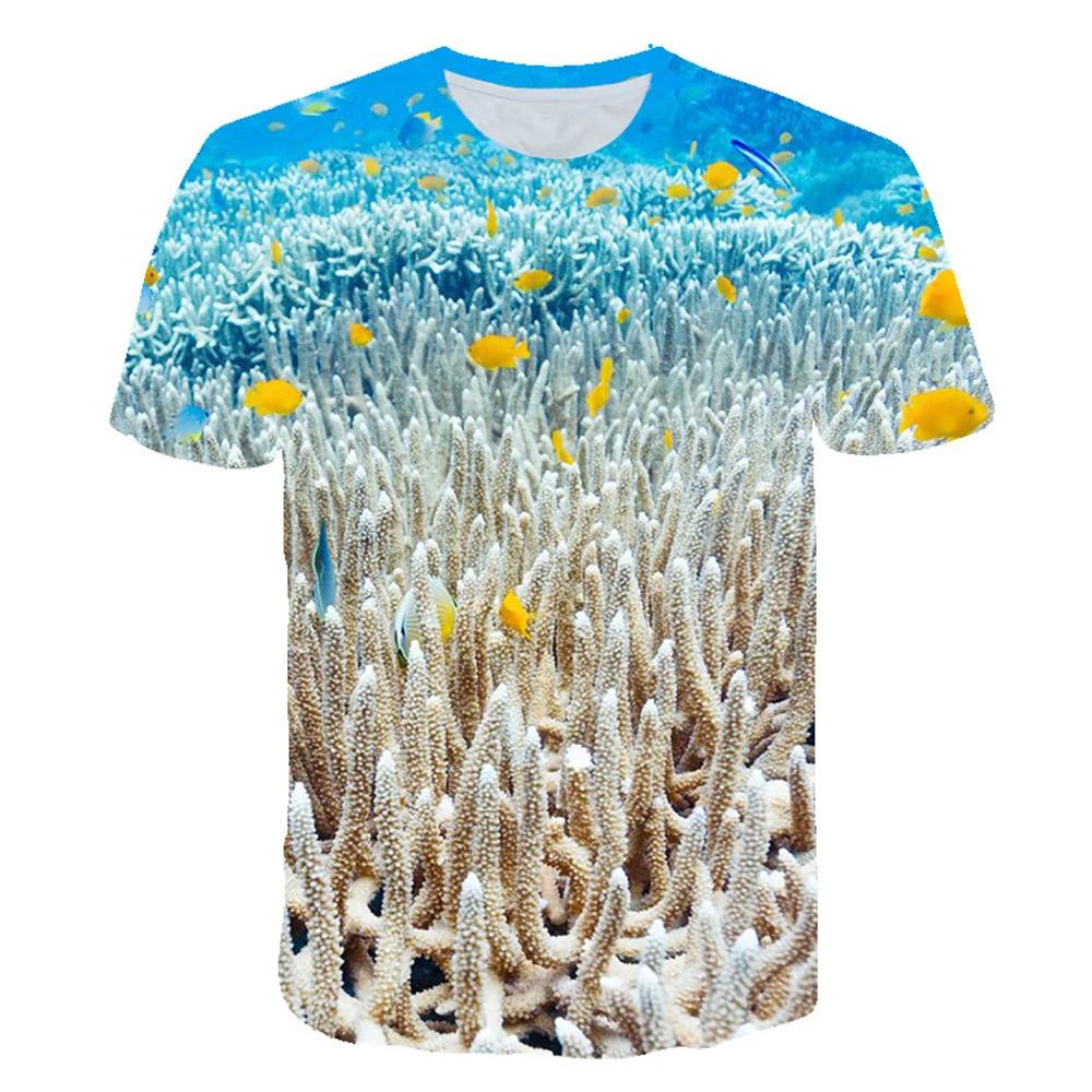 Kids 3D Ocean Pattern Round Neck Short Sleeve T Shirt For School Outdoor Holiday Daily Casual Leisure Daily Wear