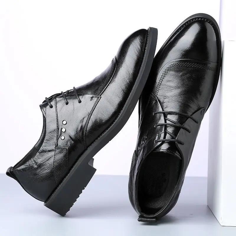 

Round Toe Business Men s Formal Shoes Spring Autumn 2026 Style Office Elegant and Classic 39 Gentleman Black Social Shoe Male 38