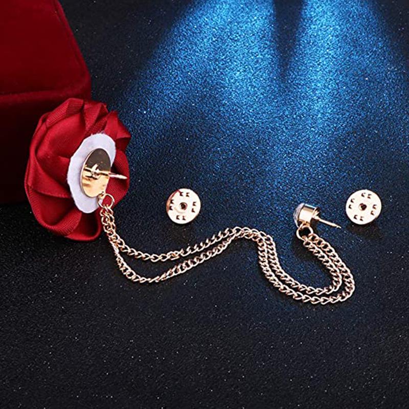 Unisex Rose Flower Tassel Brooch for Weddings.
