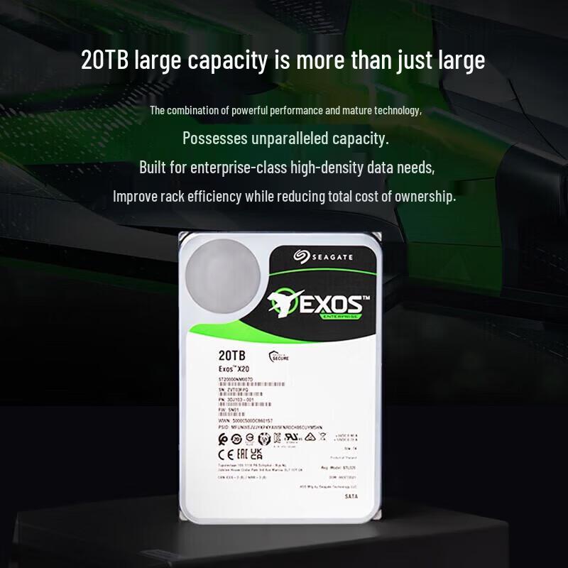 Seagate Exos X20 20TB SATA Enterprise Hard Drive