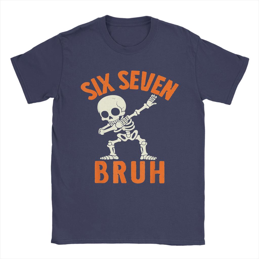 67 Meme 6 7 Halloween Dabbing Six Seven Bruh Funny Men's T Shirt Vintage Tees Short Sleeve Round Collar T-Shirts Cotton Tops