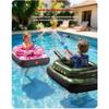 QPAU Flotteur de Piscine Enfant avec Canon à Eau, Jouet Gonflable Épais 0,35 mm, 3-6 Ans