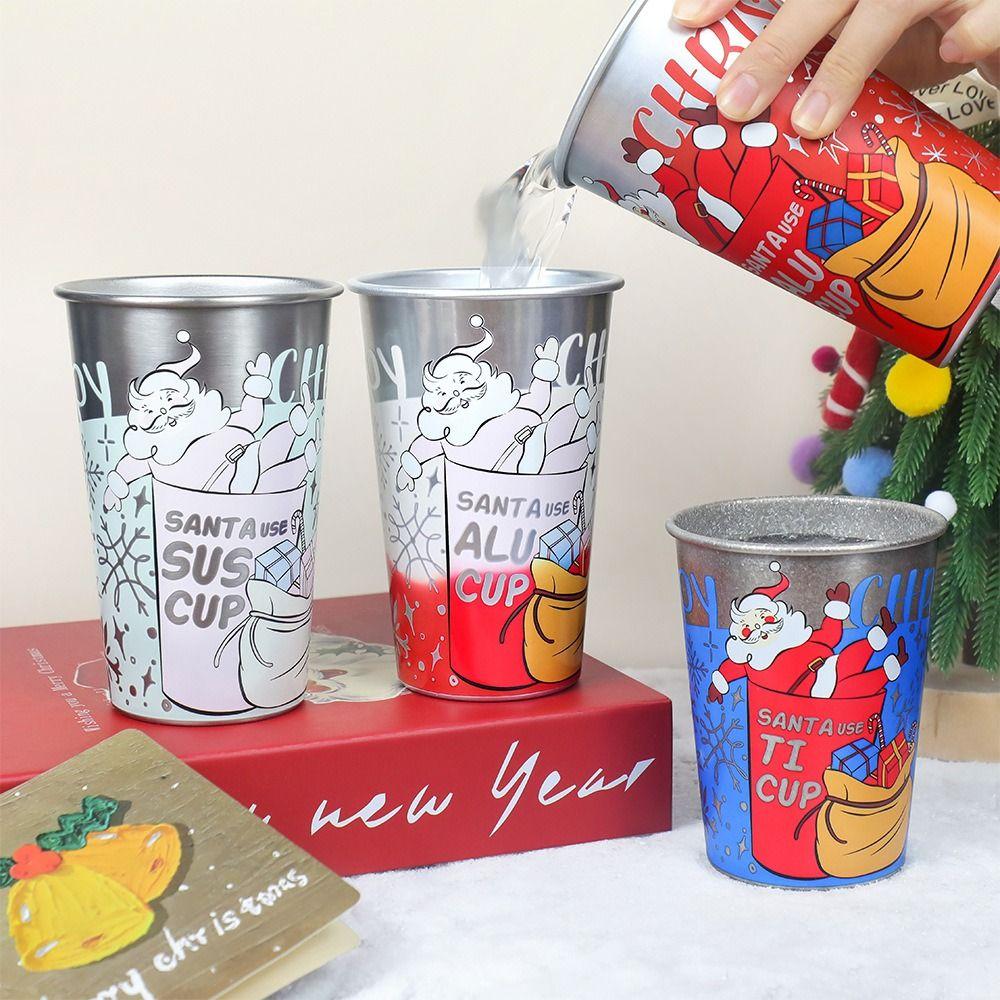 450ml Aluminum Beer Cup Cold Sensitive Cold Sensitive Tumbler Christmas Color Changing Cup  Bar