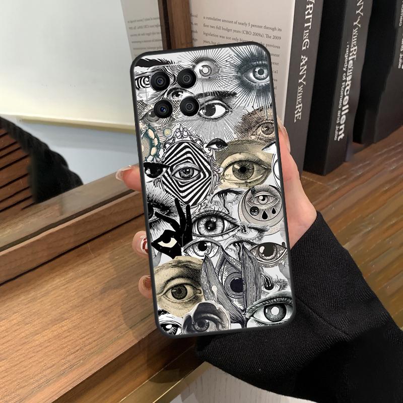 Scary Face Eyes Case For Samsung Galaxy M56 M06 M16 M36 M52 M32 M12 M54 M34 M14 M35 M55 M15 M11 M31 M13 M53