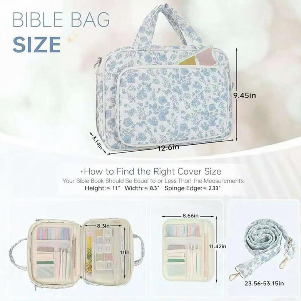 Bible Study Supplies Bag with Handle Bible Carrying Tote Bag Bible Carrying Case Christmas Christian Gifts for Women Girls