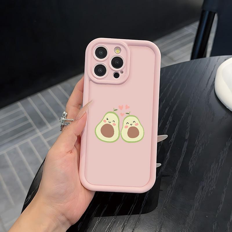 Cute avocado pattern phone case suitable for iPhone 17 16 15 14 13 12 11 Pro/Max/Plus anti drop and shockproof back cover