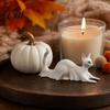 Ghost Skirt Cat Sculpture 3D Printed Statues, Halloween Haunted Kitten Figurines with Hollow Eyes Durable Statue & Flowing Drapes, Matte White Spooky